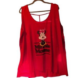 2X โข Disney โข Red Flowy Minnie Mouse Tank Top